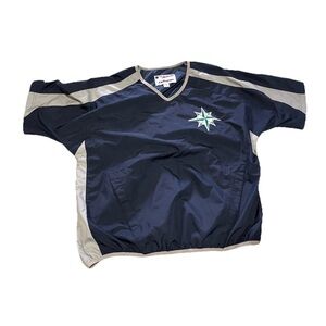 Majestic Seattle Mariners BP Windbreaker Mens M Vintage Warm Up Pullover Jacket